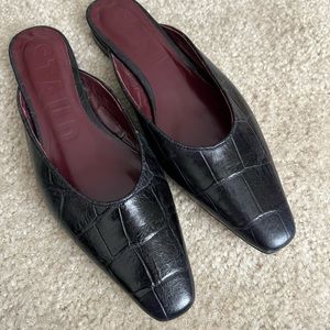 STAUD black flat mule